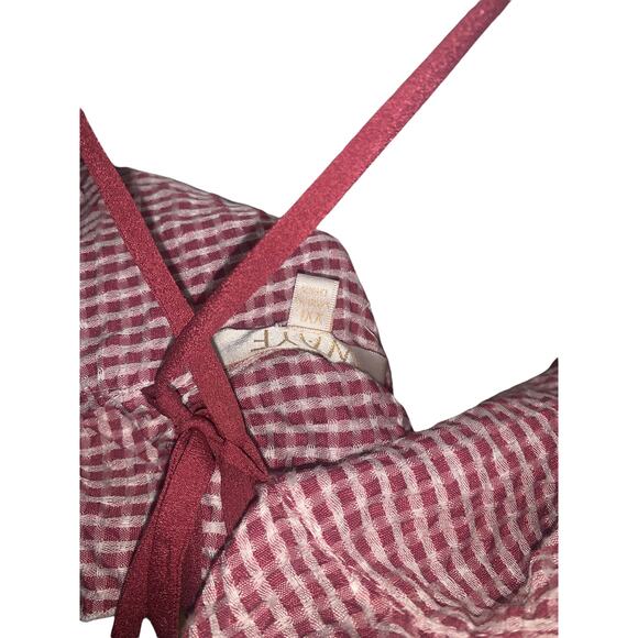 WAYF Dorian Pink Checkered Ruffled Asymmetrical Hem Gingham Mini Dress XXL - Picture 7 of 7